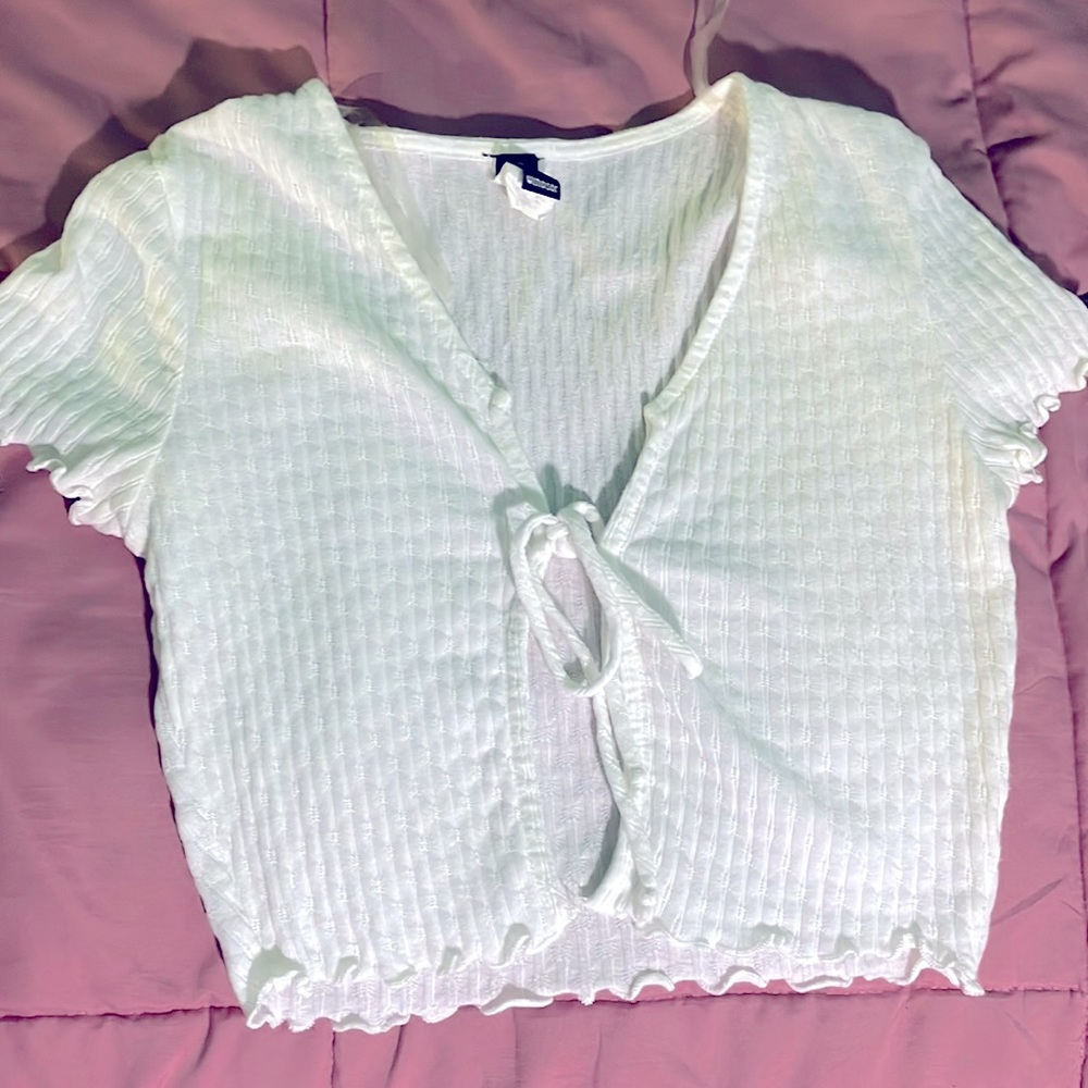 cute white cover up / top